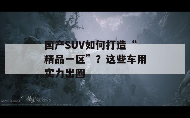 国产SUV如何打造“精品一区”？这些车用实力出圈
